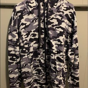 Fabletics blue camo oversized zip up